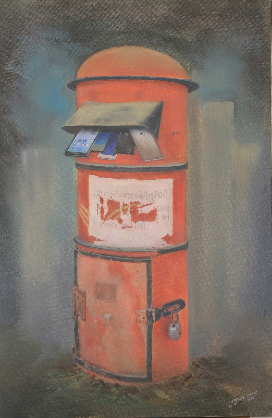 Post Box/ Oil on canvas